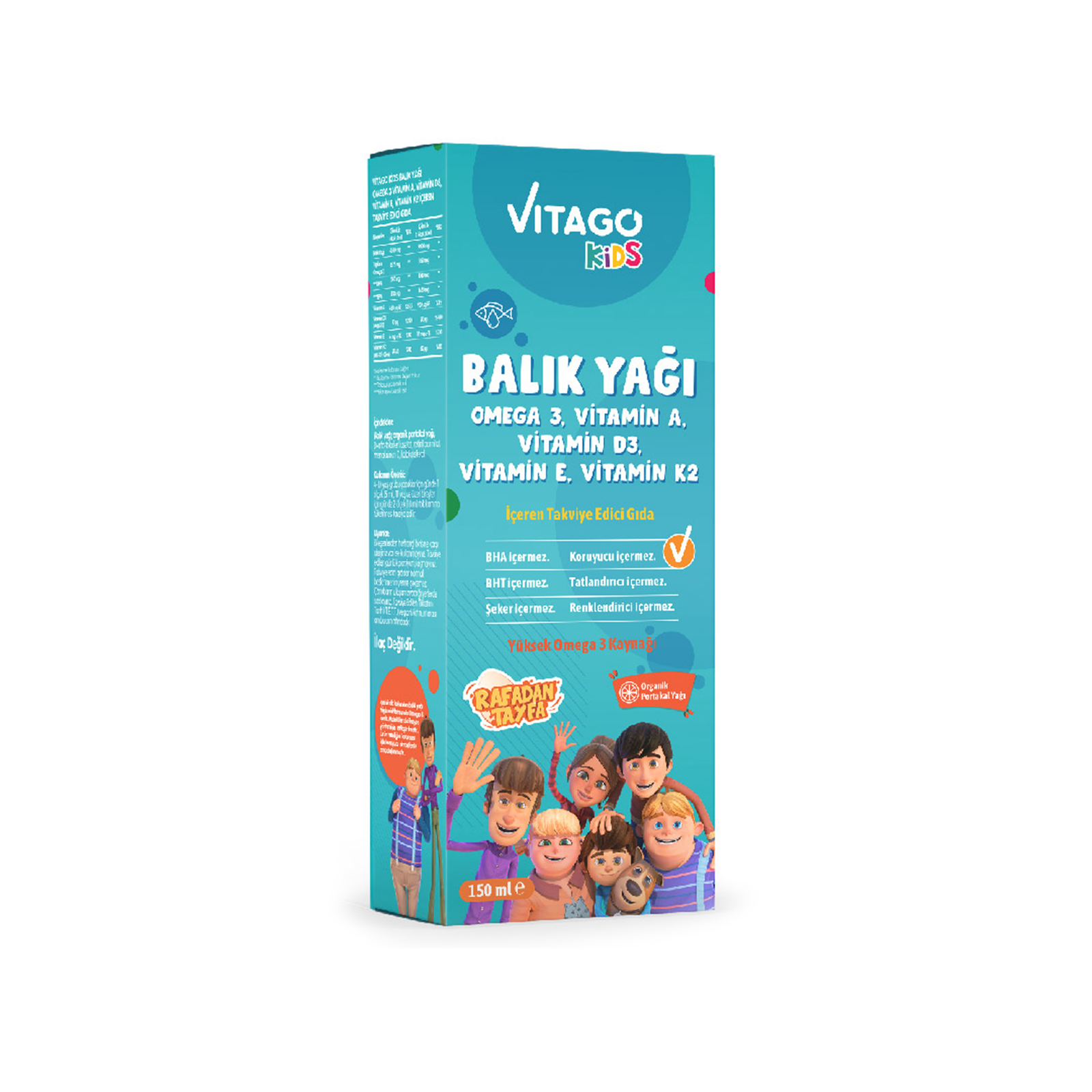 شراب فيتاجو كيدز زيت السمك للتركيز والذكاء (150 مل) شراب فيتاجو كيدز زيت السمك للتركيز والذكاء (150 مل)