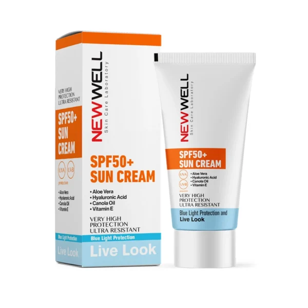 كريم نيو ويل للوقاية من الشمس spf 50+ الألوة فيرا
