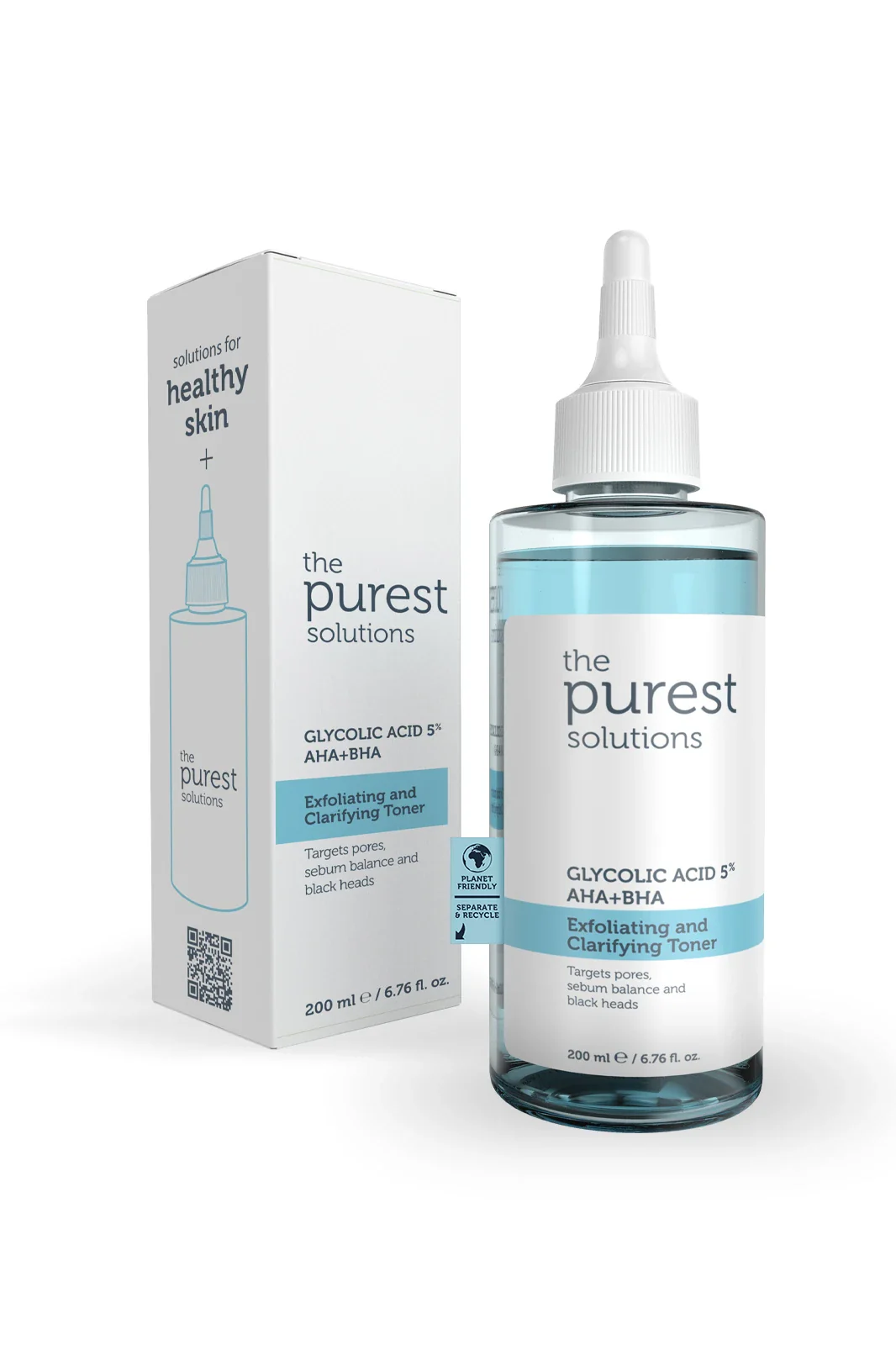 تونر البشرة المختلطة والجافة مقشر ومنقي حمض الجليكوليك من the purest solutions