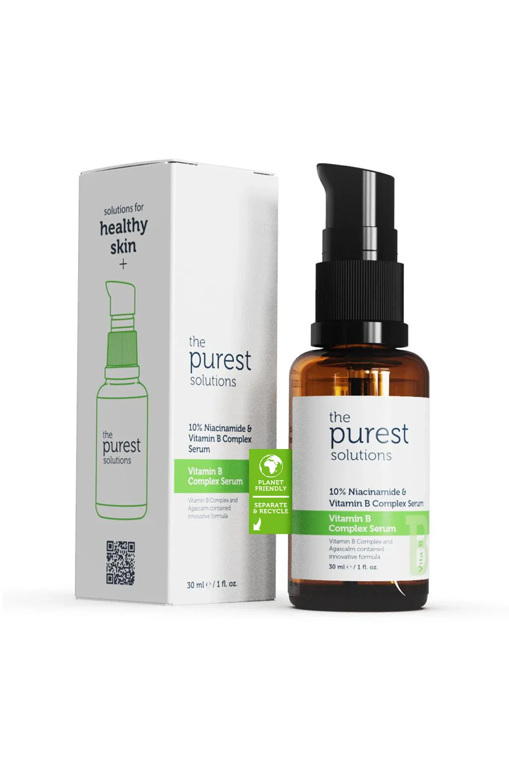 سيروم نياسيناميد 10% وفيتامين ب b لتقوية البشرة 30 مل من the purest solutions