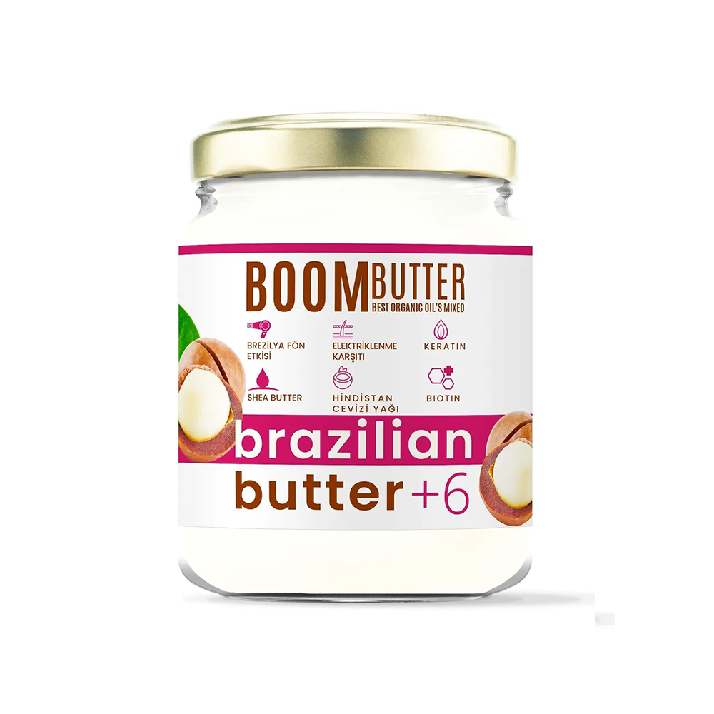 زبدة الكيراتين البرازيلي من boom butter لفرد الشعر (190 مل)!